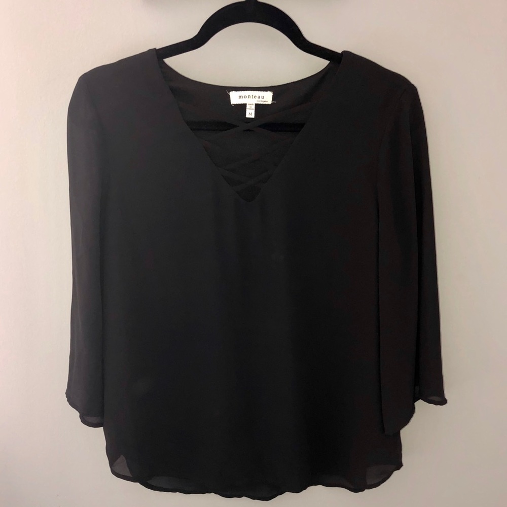 Black sheer blouse